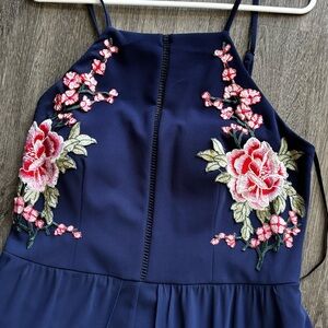 EUC Romper Dress with beautiful embroidered appliqué